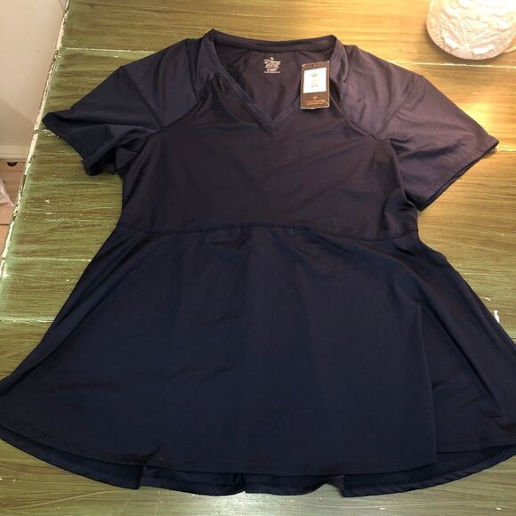 Tommie Copper NWT V-Neck Shoulder A-Line Shirt Dark Navy - Size 3XL - Picture 1 of 5